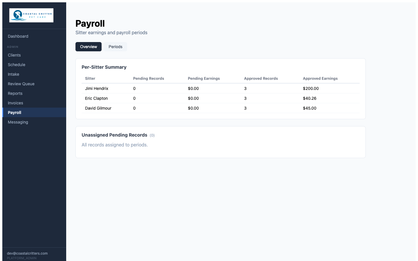 Sitter Payroll